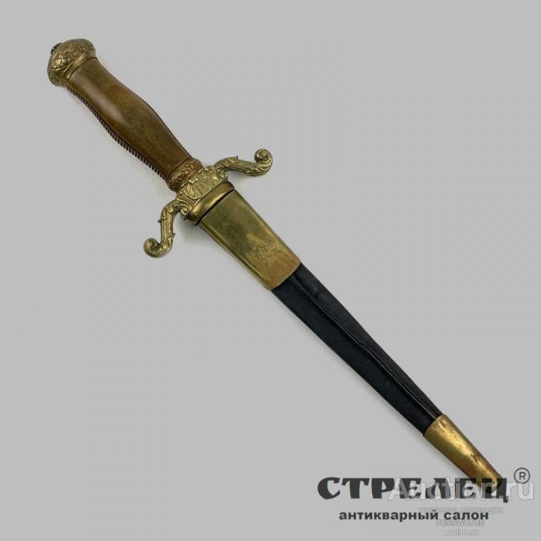 Кинжал европейский с деревянной рукоятью, 19 век