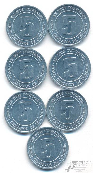 Никарагуа 5 сентаво 1974 года. ФАО UNC. Штемпельный блеск (021144) 1 монета