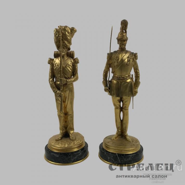 Парная бронза «Французские солдаты эпохи Наполеона III»