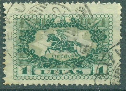 Литва 1927 г.  стандарт Исторический герб Литвы гашеная