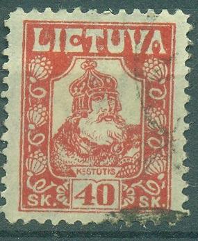 Литва 1921 г.  стандарт Великий князь Кеститус гашеная