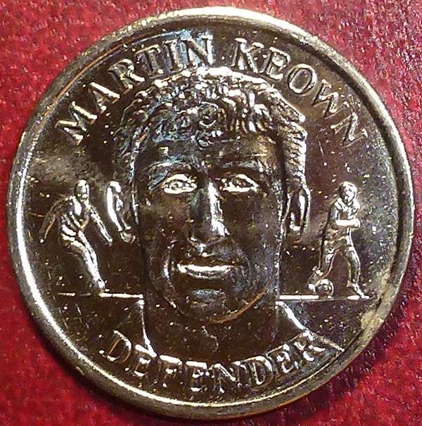 Великобритания. Жетон 1998 год. СБОРНАЯ АНГЛИИ - МАРТИН КИОУН MARTIN KEOWN. Футбол.
