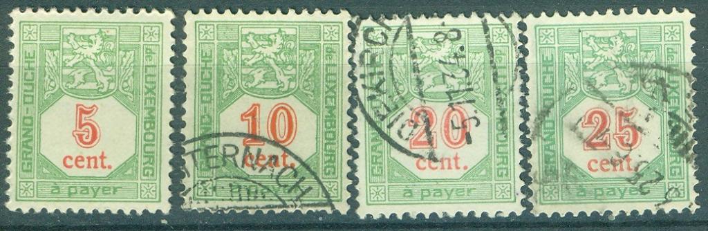 Люксембург 1922-35 г. стандарт Служебные тип Б гашеная