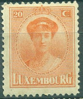 Люксембург 1921 г. стандарт Великая герцогиня Шарлотта  негашеная**(помарки)