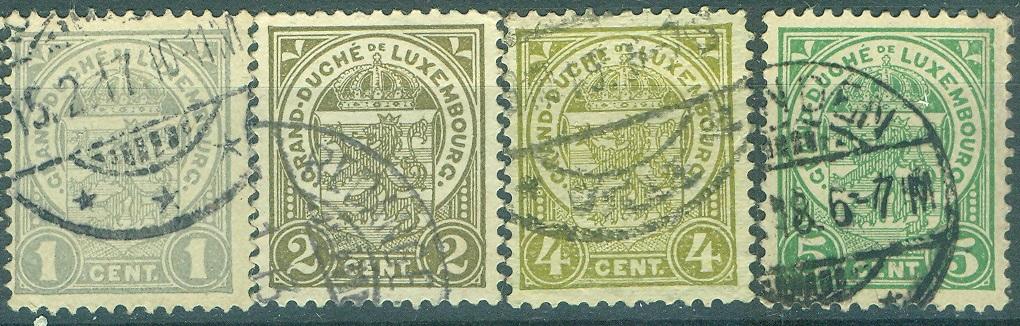 Люксембург 1907 г. стандарт Герб гашеная