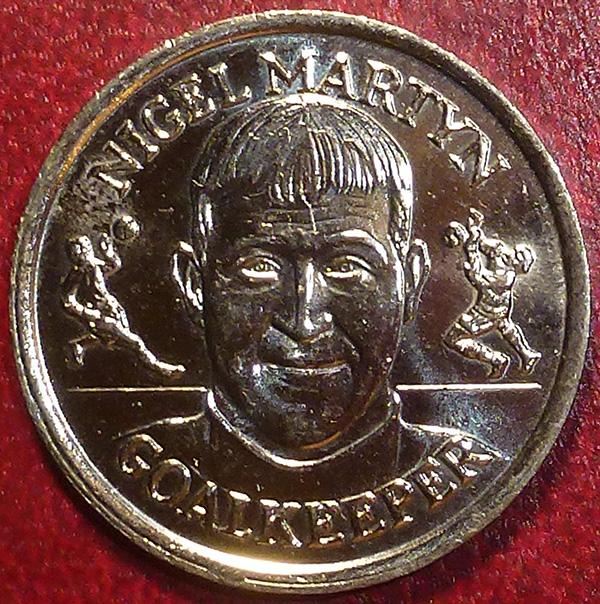 Великобритания. Жетон 1998 год. СБОРНАЯ АНГЛИИ - НАЙДЖЕЛ МАРТИН NIGEL MARTYN. Футбол.