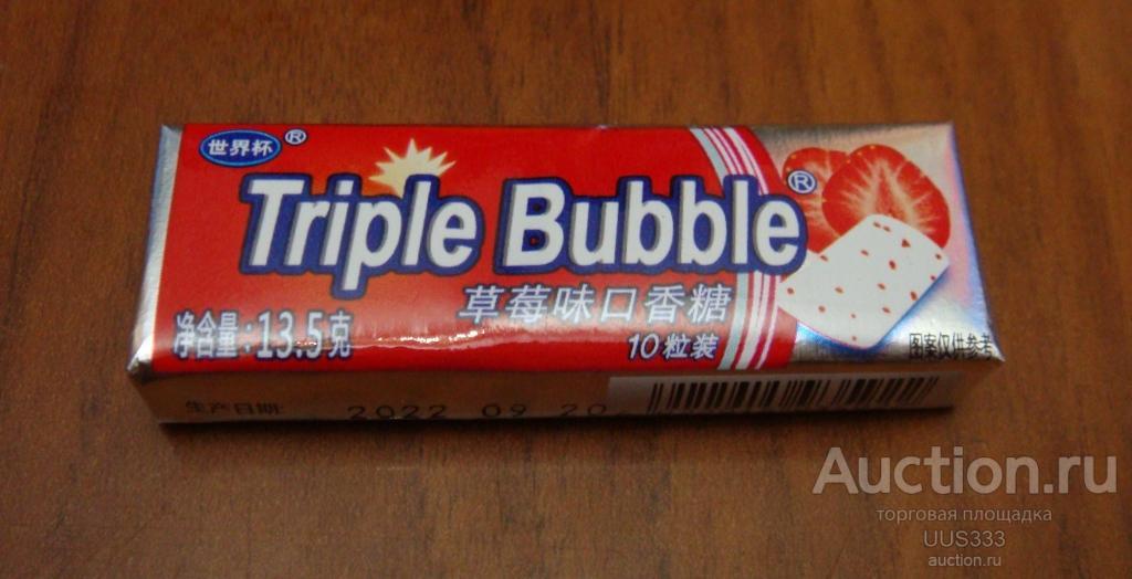 Жевательная резинка Triple Bubble клубника. Китай
