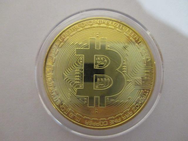 Памятная монета жетон Обозначение Биткоин
