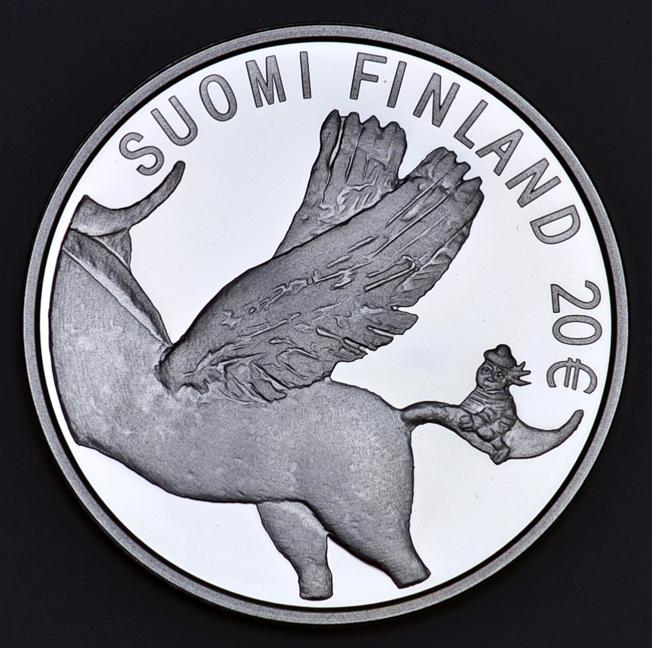 Финляндия 20 евро 2014 100 ЛЕТ СО ДНЯ РОЖДЕНИЯ Т. ЯНСОН