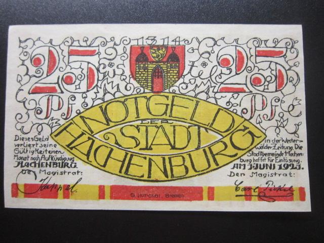 ГЕРМАНИЯ НОТГЕЛЬД    25  ПФЕННИГОВ   HACHENBURG