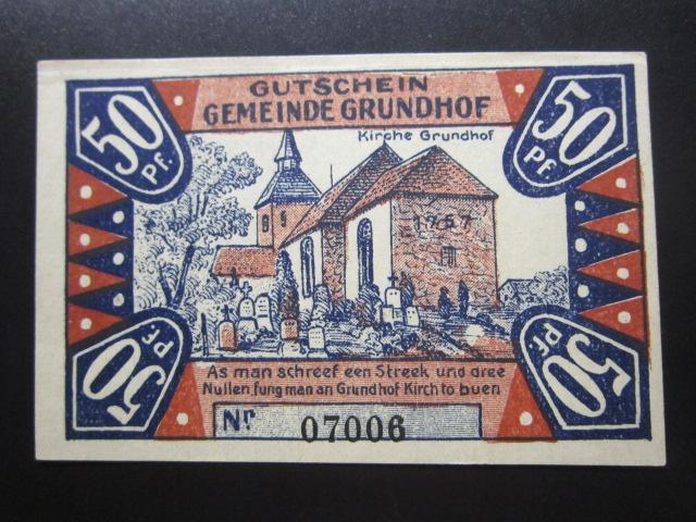 ГЕРМАНИЯ НОТГЕЛЬД    50  ПФЕННИГОВ       Grundhof in Angeln