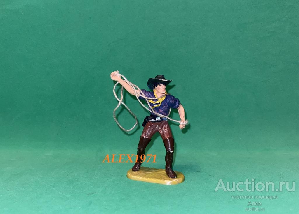 ELASTOLIN HAUSSER ГЕРМАНИЯ, № 6978 КОВБОЙ С ЛАССО, РАННИЙ, СОЛДАТИК, ВЕСТЕРН, ДИКИЙ ЗАПАД