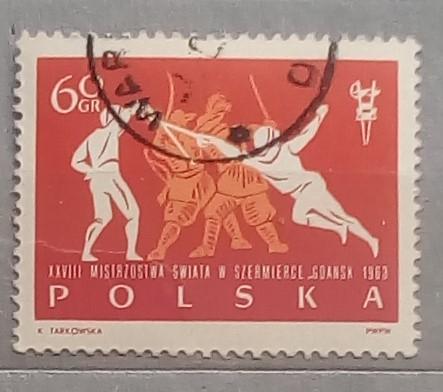 Польша 1963. Спорт. Фехтование. Рыцари.