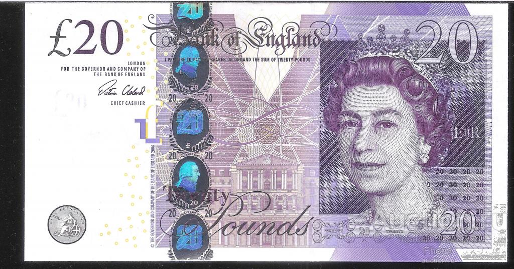 20 фунтов 2006 год, Великобритания Англия,V. Cleland , UNC