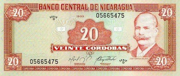 Никарагуа 20 кордоба 1999 год ПРЕСС/UNC