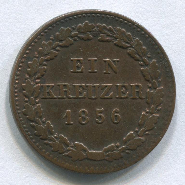 ГЕРМАНИЯ/НАССАУ 1 КРЕЙЦЕР 1856 VF