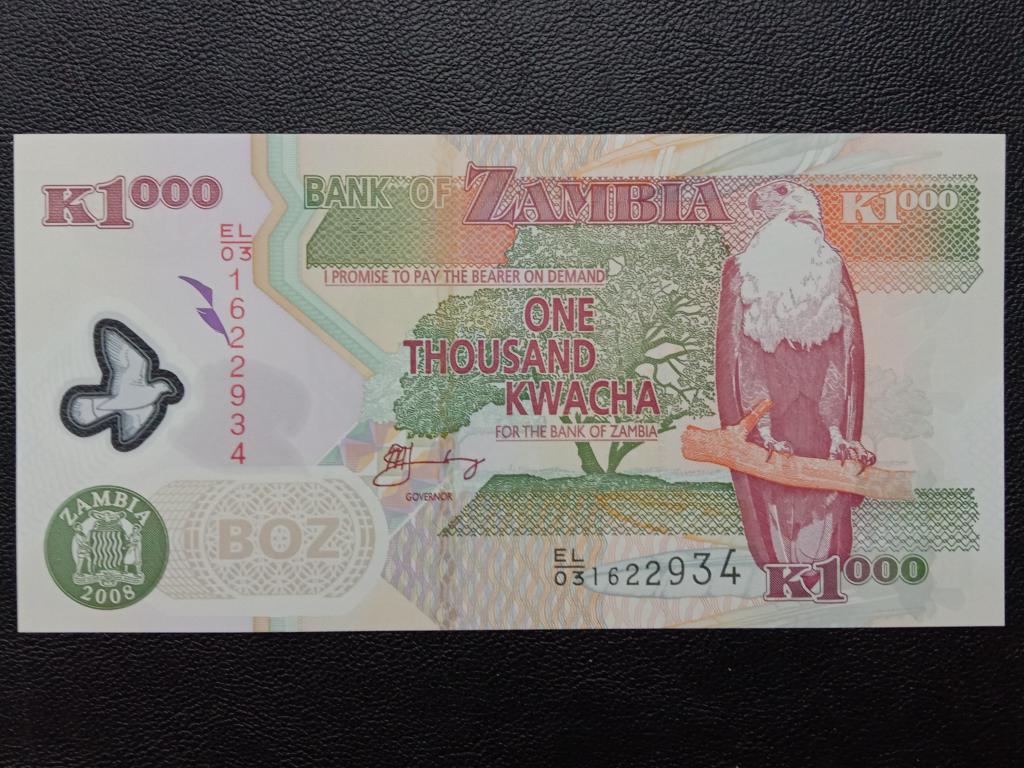 Замбия 1000 квач  2008г.  UNC   Р.44f