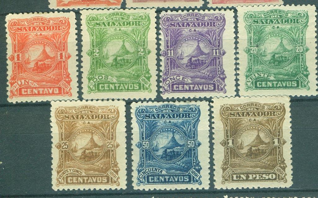 Сальвадор 1891 г. стандарт Герб негашеная* (клей, наклейка)