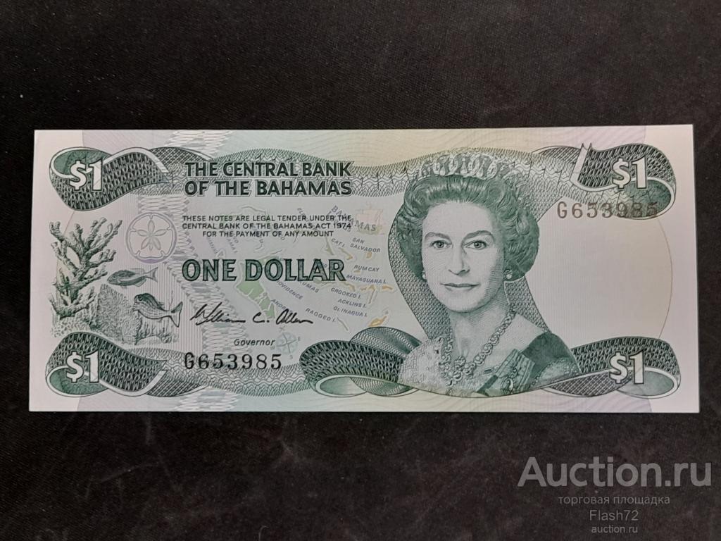 Банкнота 1 доллар 1974 год Багамские острова UNC