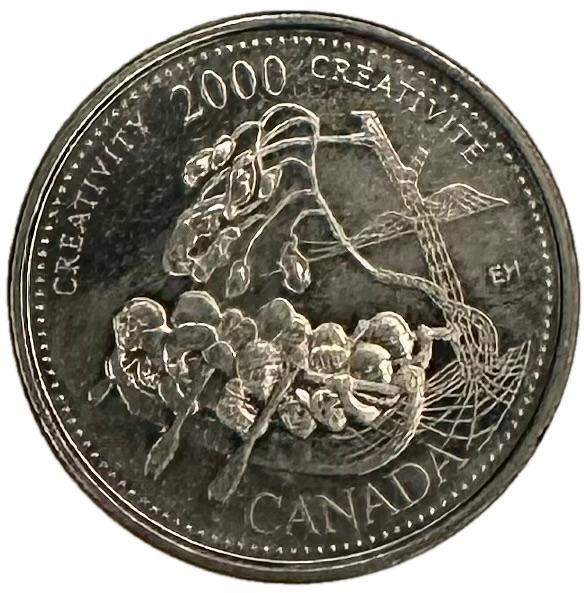 Канада 25 центов 2000 год Креативность Елизавета II UNC KM#379а