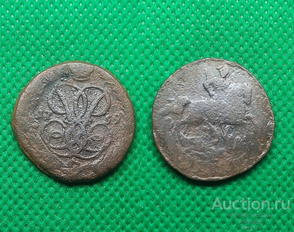 Монета 1 копейка 1759 года Елизавета Петровна Царская Россия