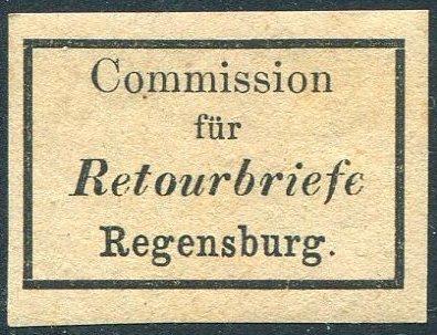 Германия БАВАРИЯ 1900 Регенсбург Regensburg служебная возвратная марка-облатка Mi.Rc абкляч