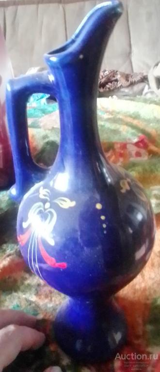 кувшин синий, кобальтовое стекло , СССР, 70-е