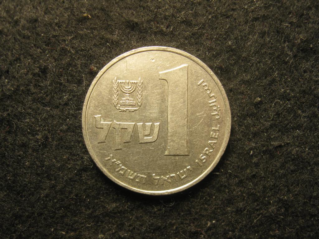 Израиль 1 шекель, 1981 XF+, чаша, герб (11.24)