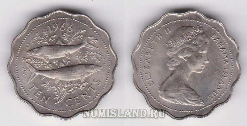 Багамские острова Багамы 10 центов 1969 UNC