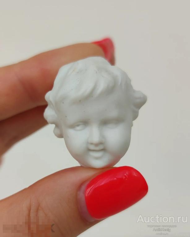 Антикварная фарфоровая головка куколки Бисквит Начало 20 века Германия