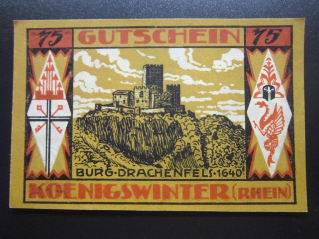ГЕРМАНИЯ НОТГЕЛЬД    75  ПФЕННИГОВ      KONIGSWINTER