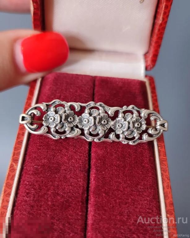 Антикварная Брошь Серебро 835 проба