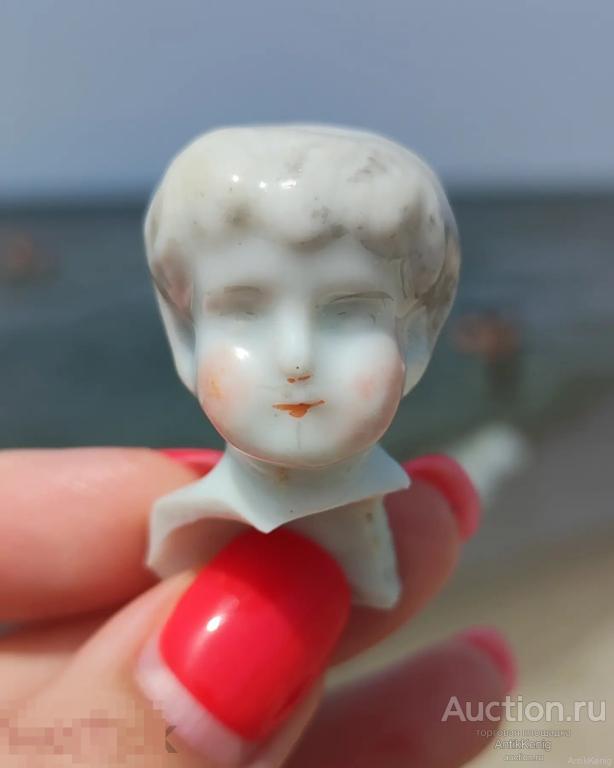 Антикварная фарфоровая головка куколки Около 1900 года Германия