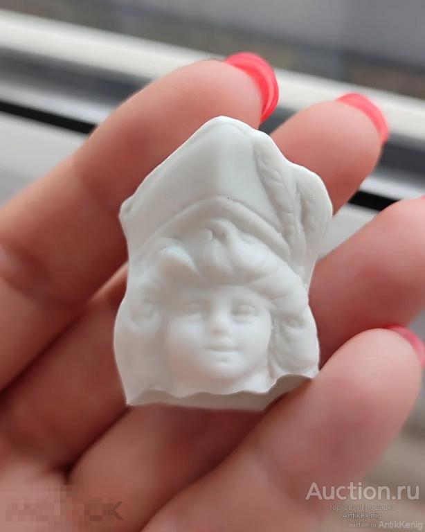 Антикварная фарфоровая головка куколки Бисквит Начало 20 века Германия