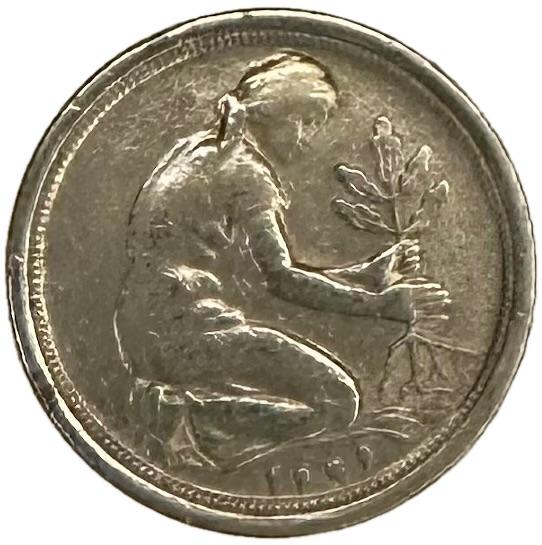 Германия 50 пфеннигов 1949 год G XF J#379