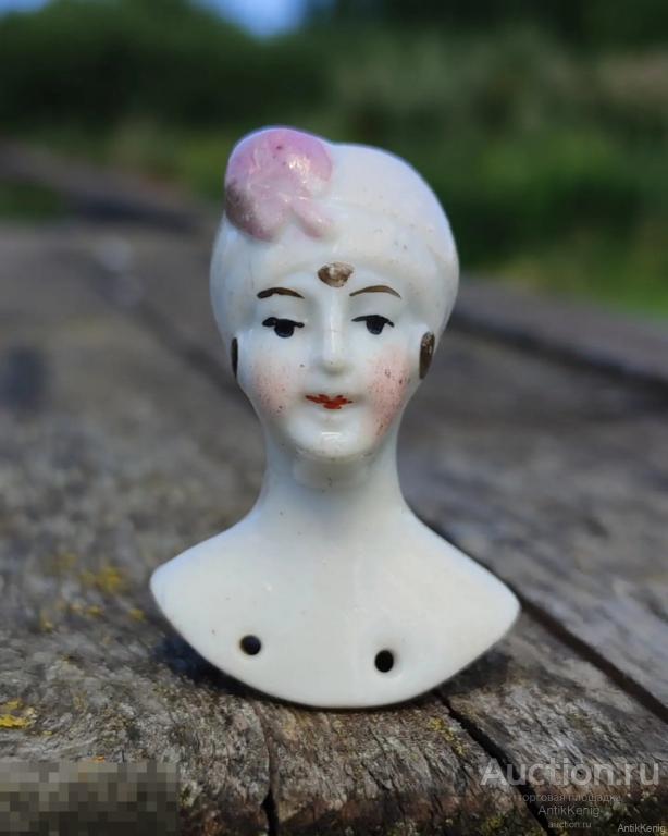 Антикварная фарфоровая головка куколки с плечиками Ар-деко 20-е годы Германия