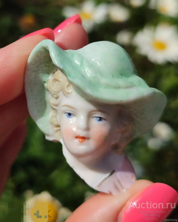 Антикварная фарфоровая головка Бисквит Начало 20 века Германия