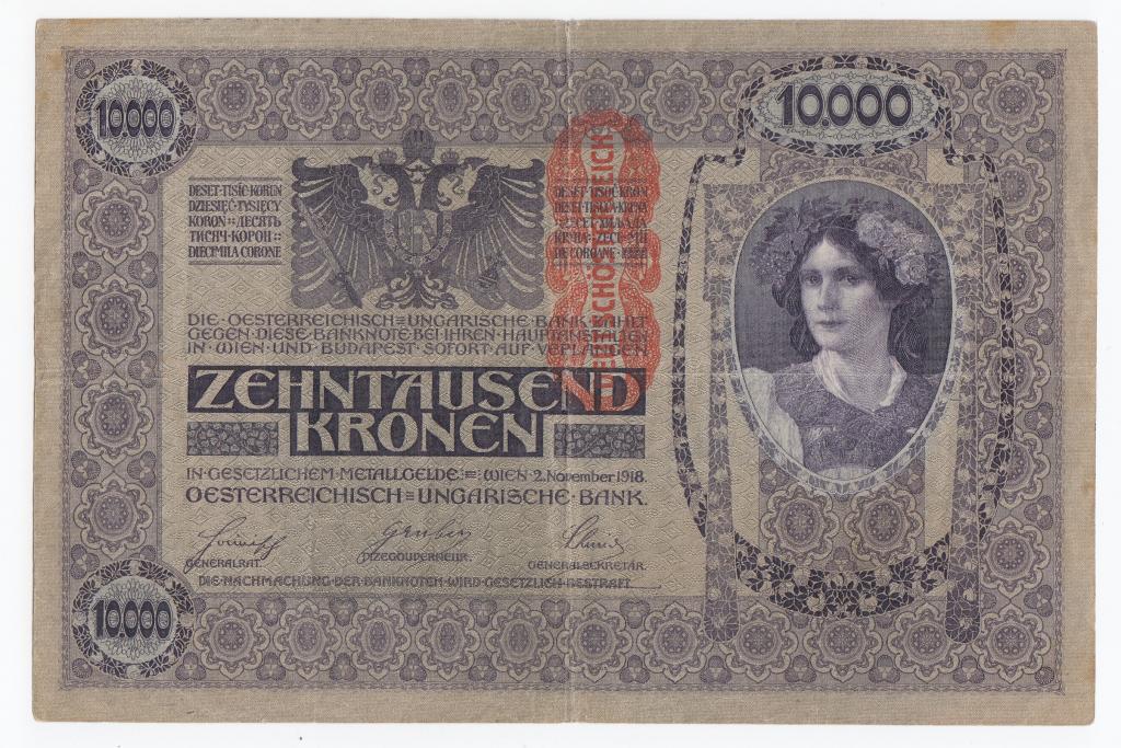 Австрия Банкнота 10000 крон 1919 (1918) год 35740 1060 VF- (41065)