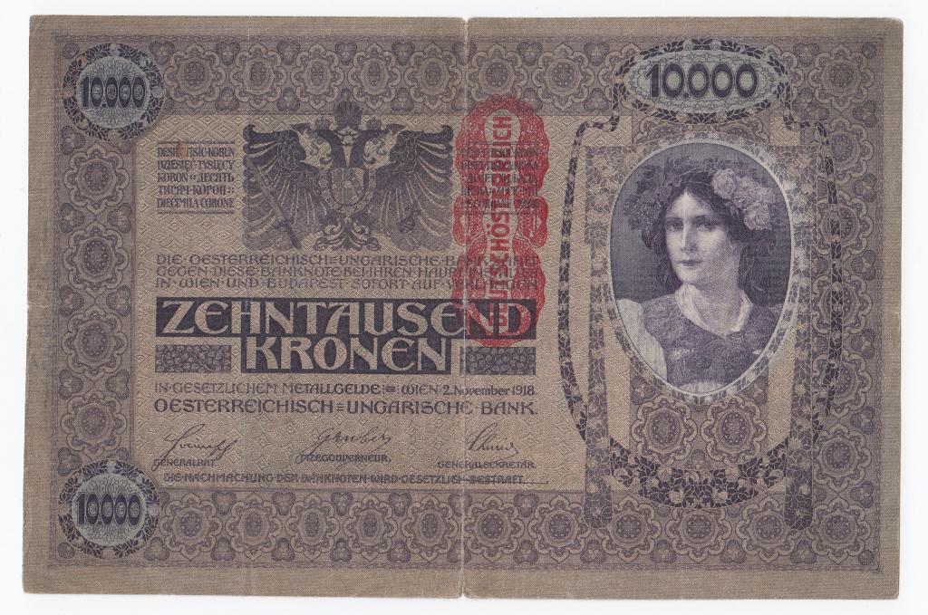 Австрия Банкнота 10000 крон 1919 (1918) год 07794 1023 VF- (41062)