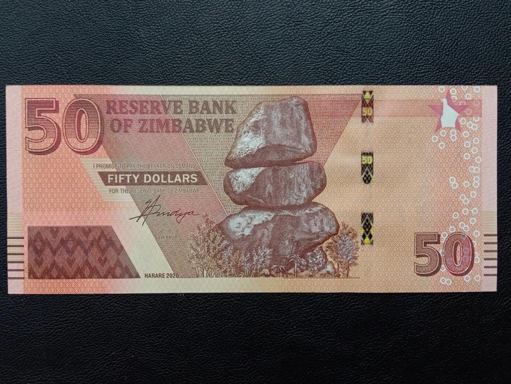 Зимбабве 50 долларов 2020г.   UNC   Р.105