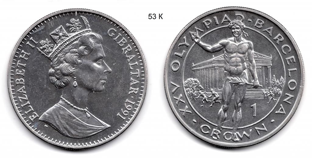 Гибралтар. 1 крона. 1991 год.