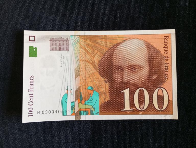 Банкнота Франция 100 франков 1997 года UNC пресс