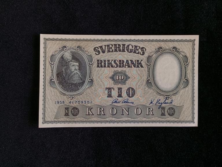 Банкнота  Швеция 10 крон 1958 года  UNC пресс