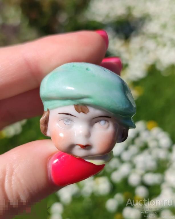 Антикварная фарфоровая головка статуэтки солонки 20-30-е годы Германия