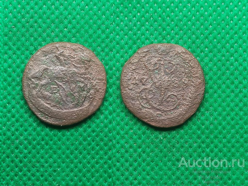 Монета Деньга 1789 года ЕМ Екатерина II 2 Царская Россия
