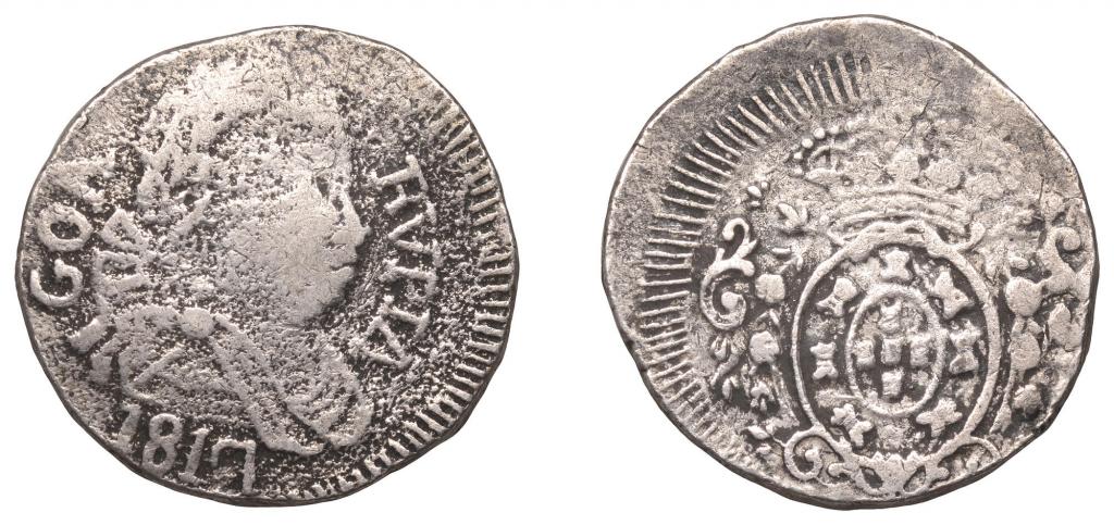 ПОРТУГАЛЬСКАЯ ИНДИЯ/ГОА 1 РУПИЯ 1817 VF(Редкая)