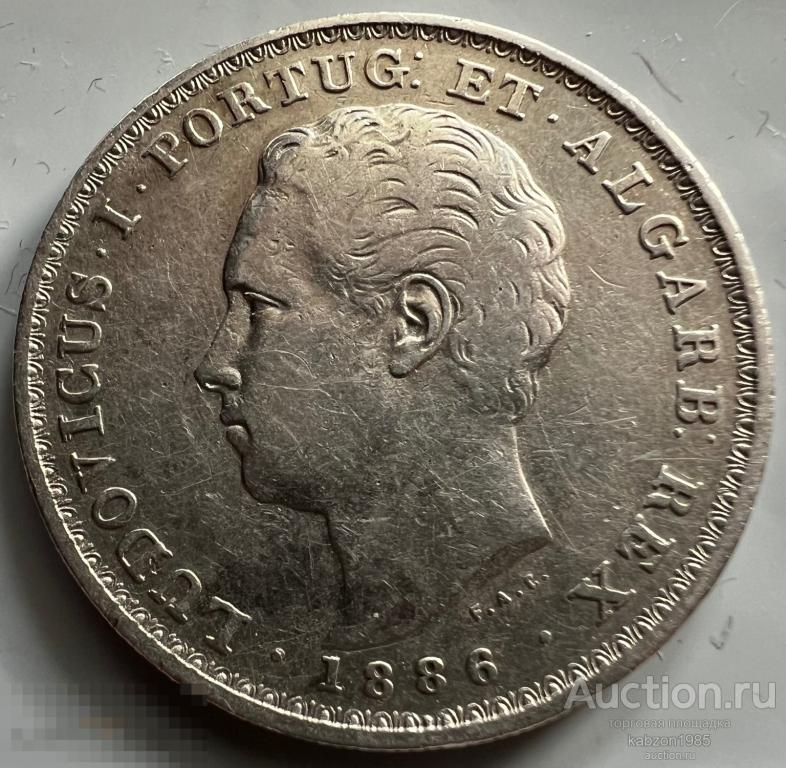 500 реалов 1886 Португалия Лот#597