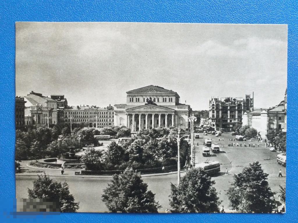 А115 Площадь Свердлова. Москва 1955 год. фото И. Шагина чистая автомобиль автобус