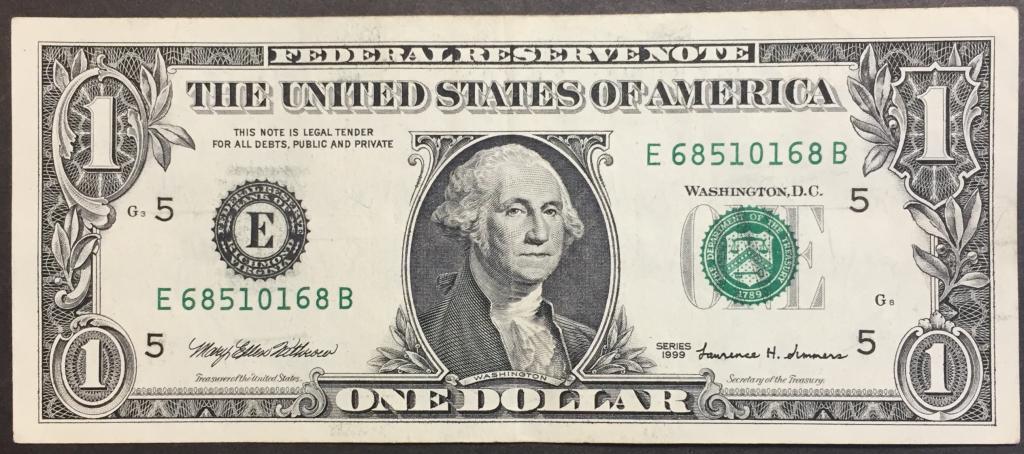 1 доллар 1999 год Е 68510168 В США