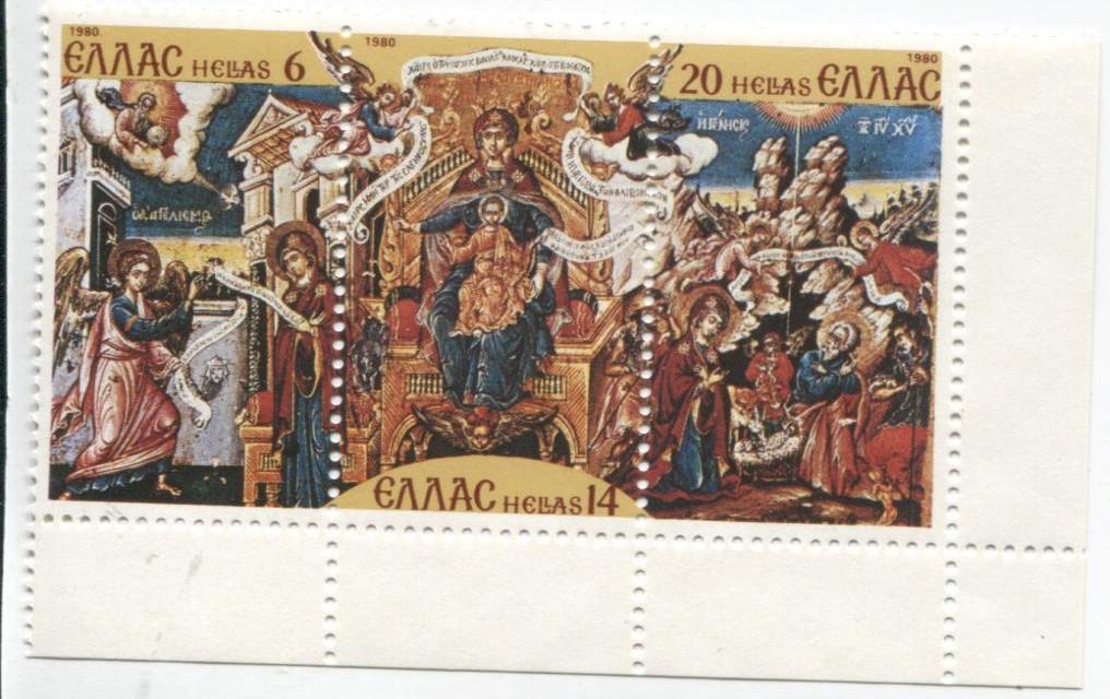 1980 Греция.Рождество.Триптих. 3м.**